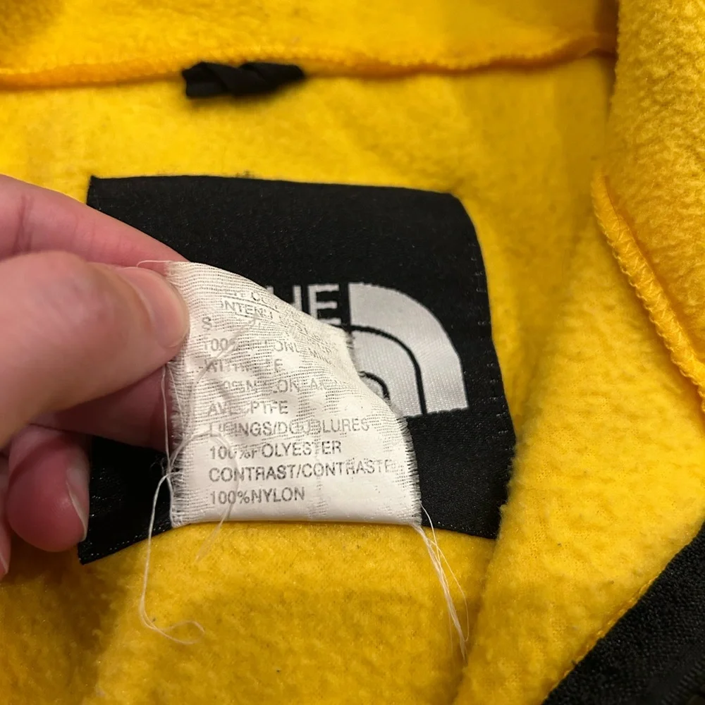 VTG 90s The North Face Denali Fleece Jacket Yellow Black Size Small Gore-Tex